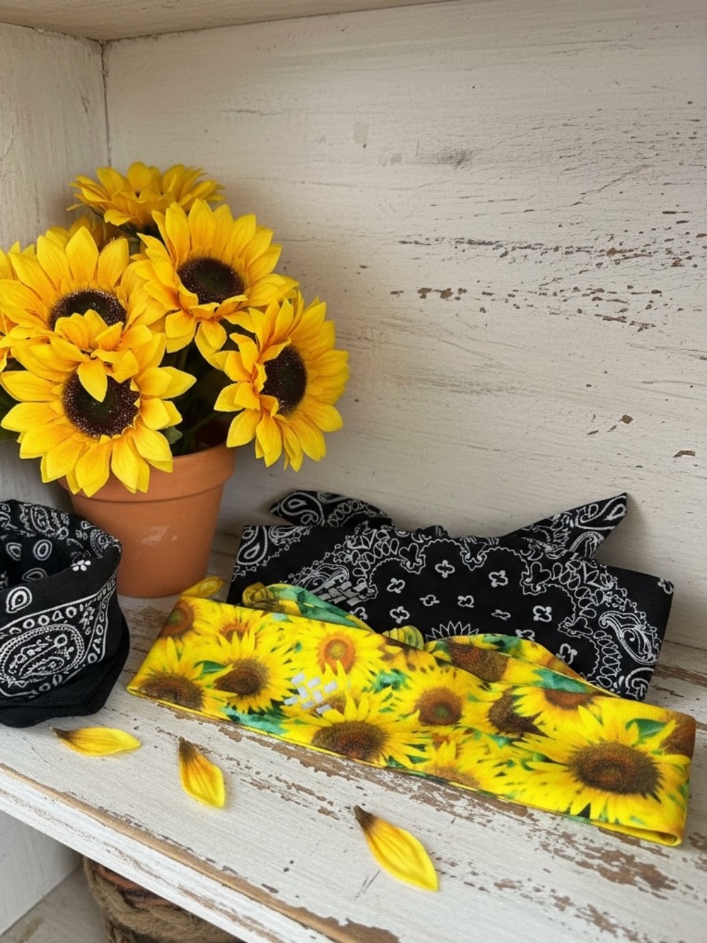 TreadBands ®All-Terrain Tieback Non-Slip Headbands- Choice of Sunflower or Black